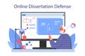 Physicist online service or platform. Scientist explore waves and forces