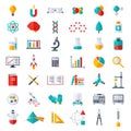 Physics, Chemistry, Biology Icons Set Royalty Free Stock Photo