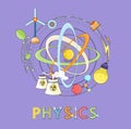 Atom, Wind and Electricity Power Physics Icon