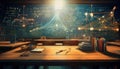 Physics equations and firefly visuals decorate a classroom promoting interactive learning