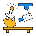 physics experiment video lesson icon color illustration Royalty Free Stock Photo