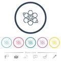 Physics flat color icons in round outlines Royalty Free Stock Photo