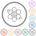 Physics flat icons with outlines Royalty Free Stock Photo