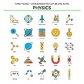 Physics Flat Line Icon Set - Business Concept Icons Design