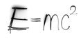 Physics, Einstein`s formula, freezelight, bokeh, EMC Royalty Free Stock Photo