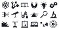 Physics icons set, simple style