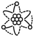 Physics line icon. Atom model. Science symbol