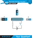 Physics - Magnetic field, Electromagnetic field and magnetic force, Polar magnet schemes, Educational magnetism physics vector