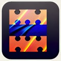 Physics-Puzzle Role-Playing Software App Icon. Generative AI.