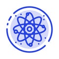 Physics, React, Science Blue Dotted Line Line Icon