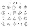 Physics related vector icon set Royalty Free Stock Photo