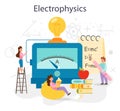 Physics school subject concept. Scientist explore electricity