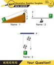 Physics, simple machines, inclined plane, spinning wheel, pulleys, next generation question template