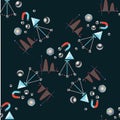 Physics themed seamless pattern. Back to school collection.