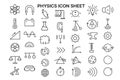 Physics Vector Icon Set for Physical Science Mechanics Energy Motion Education Royalty Free Stock Photo