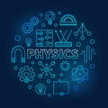 Physics vector round blue science and education illustration