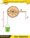 Physics, well, simple machines, next generation question template, dumb physics figures, exam question, eps