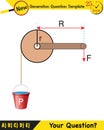 Physics, well, simple machines, next generation question template, dumb physics figures, exam question, eps