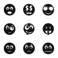 Physiognomy icons set, simple style