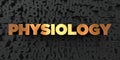 Physiology - Gold text on black background - 3D rendered royalty free stock picture