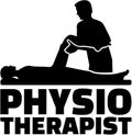 Physiotherapist job title with silhouette