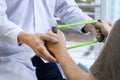 Physiotherapist working with patient doing with exercise, physical therapy concept Royalty Free Stock Photo