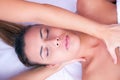 Physiotherapy cervical massage Royalty Free Stock Photo