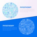 Physiotherapy concept in circle Royalty Free Stock Photo