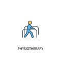 Physiotherapy concept 2 colored line Royalty Free Stock Photo