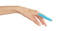 Physiotherapy concept. Female hand with physio tape