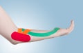 Physiotherapy for elbow pain, aches and tension. Royalty Free Stock Photo