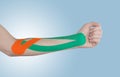 Physiotherapy for elbow pain, aches and tension. Royalty Free Stock Photo