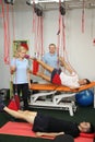 Physiotherapy: Exercise under supervision of physiotherapist. Treatment of pain in the spine with Red Cord equipment