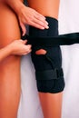 Physiotherapy knee brace Royalty Free Stock Photo