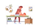 Physiotherapy massage treatment, medical professional therapist doing massage to child