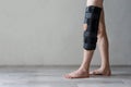 Physiotherapy orthopedic leg brace for knee injury and rehabilitation Royalty Free Stock Photo