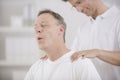 Physiotherapy: Physiotherapist massaging patient