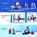 Physiotherapy Rehabilitation 3 Flat Horizontal Center