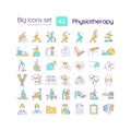 Physiotherapy RGB color icons set Royalty Free Stock Photo