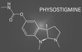 Physostigmine alkaloid molecule. Skeletal formula. Chemical structure