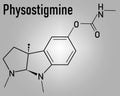 Physostigmine alkaloid molecule. Skeletal formula. Chemical structure