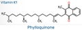 Phytomenadione, vitamin K1, phylloquinone molecule. It is essential fat soluble vitamin, is important in maintaining normal blood