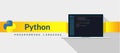 Phyton programming language with script code on laptop screen, programming language code illustration