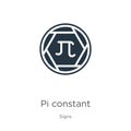 Pi constant symbol icon vector. Trendy flat pi constant symbol icon from signs collection isolated on white background. Vector