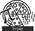 Pi Day black vector icon