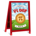 Pi Day Sign, folding sidewalk easel, March 14