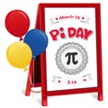 Pi Day Sign, March 14, folding sidewalk easel