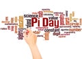 Pi Day word cloud and hand writing concept