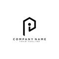 PI or IP logo design simple modern template