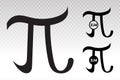 Pi 3.14 math mathematical constant sign or symbol flat icon for apps and websites